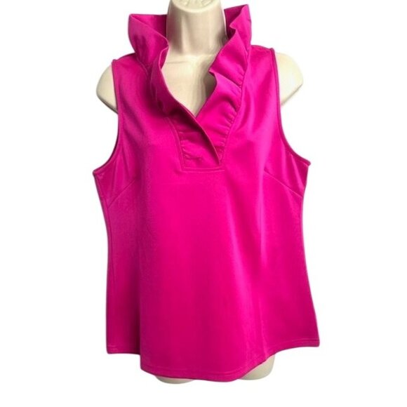 Gretchen Scott Women Vibrant Ballet Core Playful Ruffle V-Neck Pullover Top XL - Picture 1 of 7